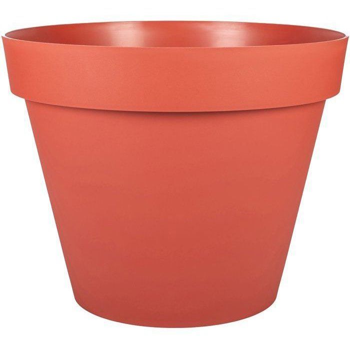 Pot de fleur Rond - Ř 40 cm - EDA - Toscane - 23 L - Intérieur/Extérieur - Ř 40 x H.32 cm - Orange Terre Battue
