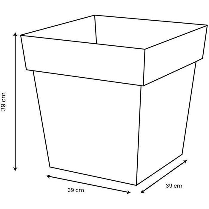 Pot de fleur carré - Toscane - EDA - 39 x 39 x H. 39 cm - Intérieur / Extérieur - 38L - Bleu Jean