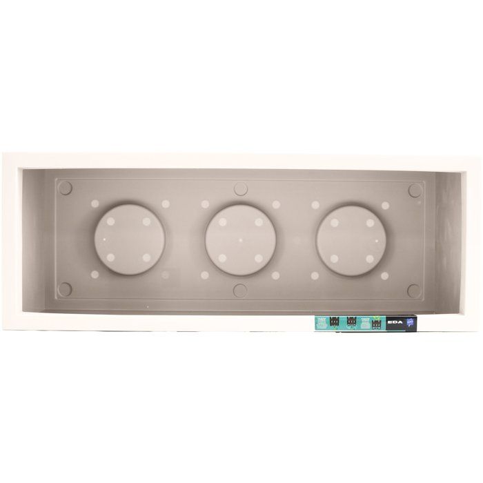 Jardiniere - EDA - Volcania Up - 57 L - Intérieur/Extérieur - Décor Pierre - 79,5 x 29,5 x H. 29,5 cm - Beige Calcaire