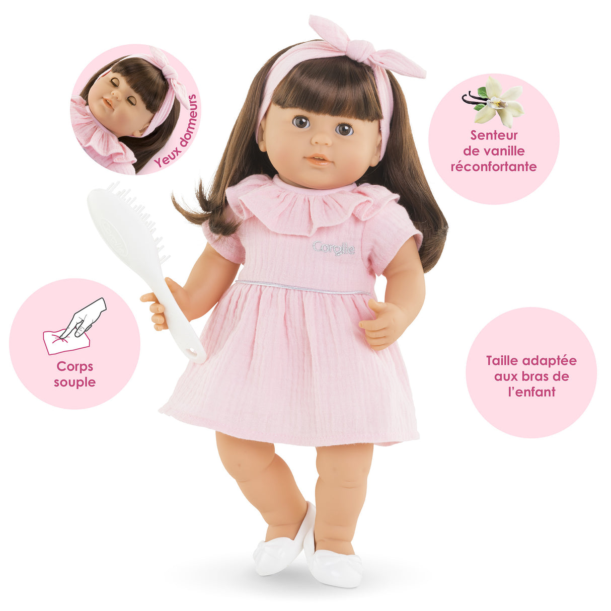 Poupon COROLLE - Julie - 36 cm - Cheveux faciles a coiffer - Senteur vanille