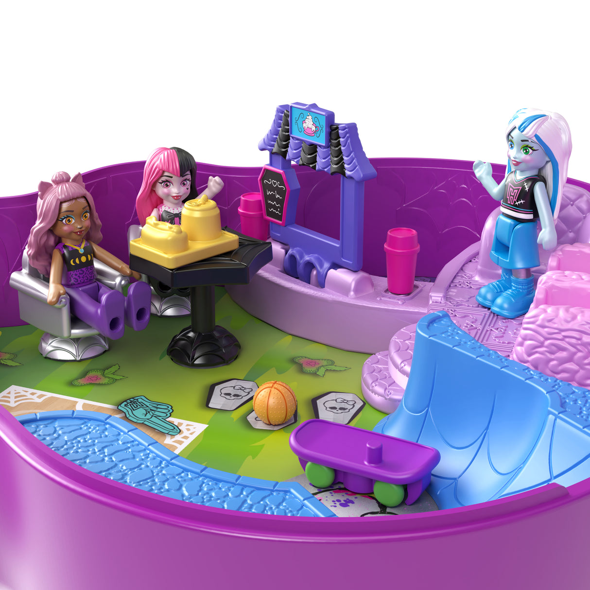 Polly Pocket-Monster High-Coffret 3 mini-figurines et 10 accessoires HVV58