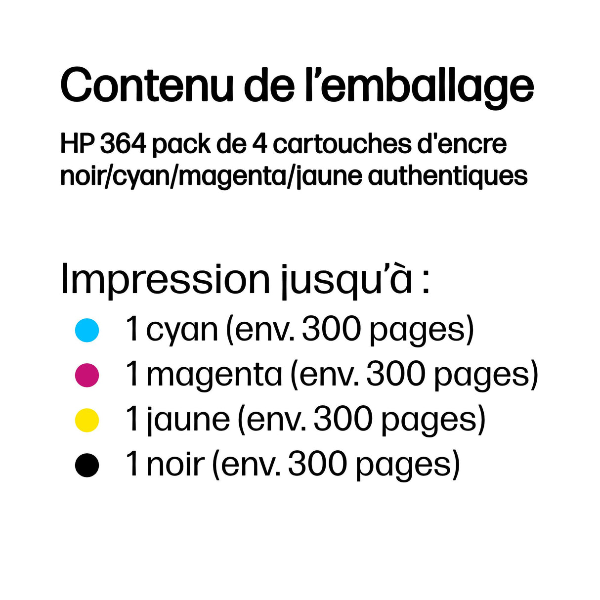 HP 364 Pack de 4 cartouches d'encre noire, cyan, jaune et magenta authentiques (N9J73AE) pour DeskJet 3070A, Photosmart 5525/6525