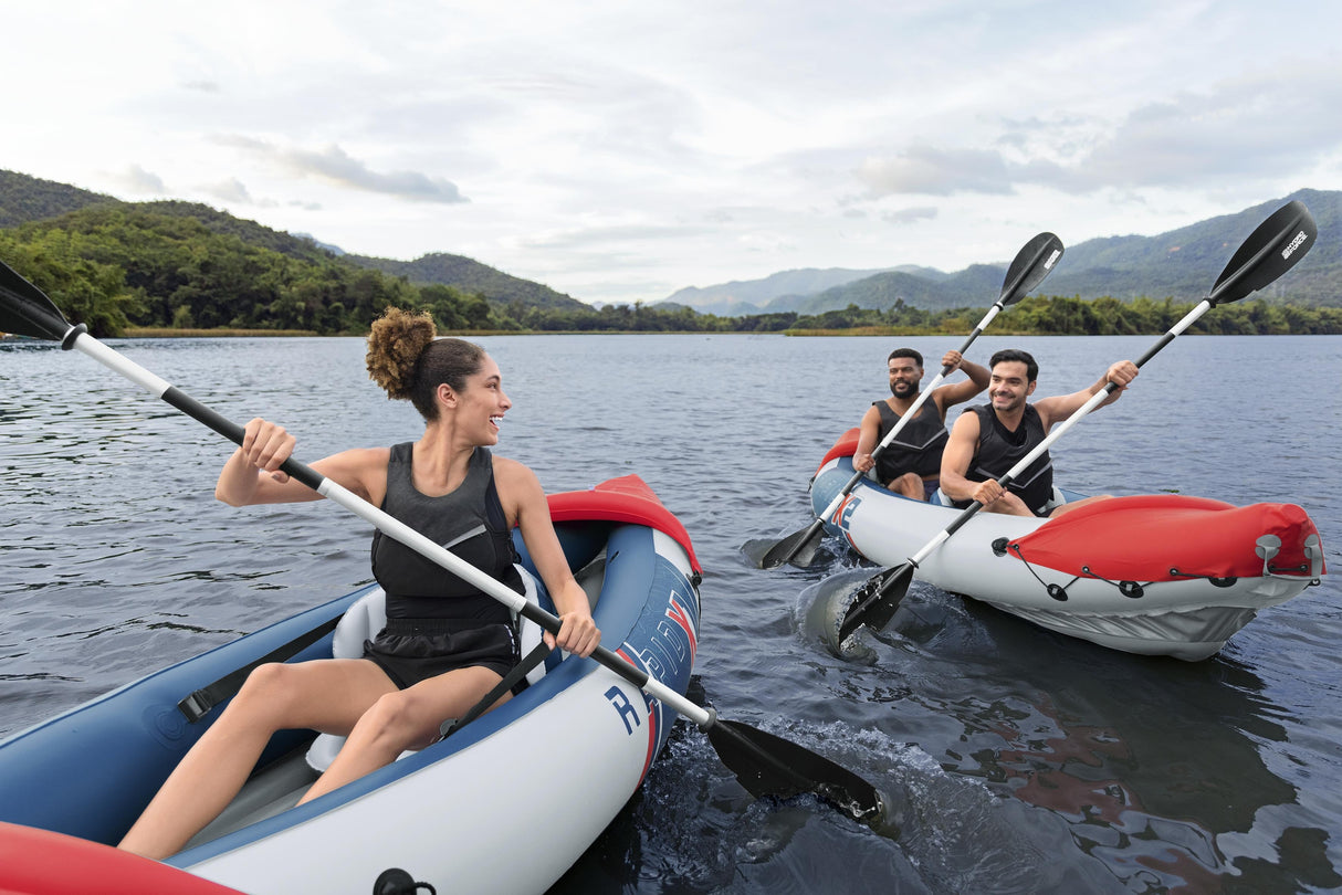 Kayak gonflable - BESTWAY - 65132 - Rapide X3 Hydro-Force™ - 381 x 100 cm, 3 places, 250 kg max, 2 pagaies, pompe