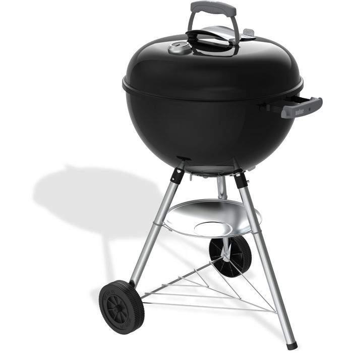 Barbecue a charbon - Weber - Bar-B-Kettle - Ř47 cm - Thermometre intégré - Acier émaillé - 6 couverts - Noir