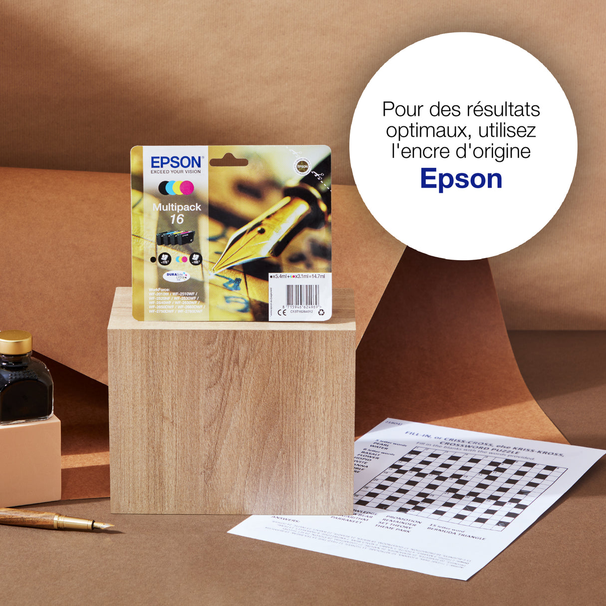 EPSON Cartouche d'encre T1632 XL Cyan - Stylo Plume (C13T16324012)