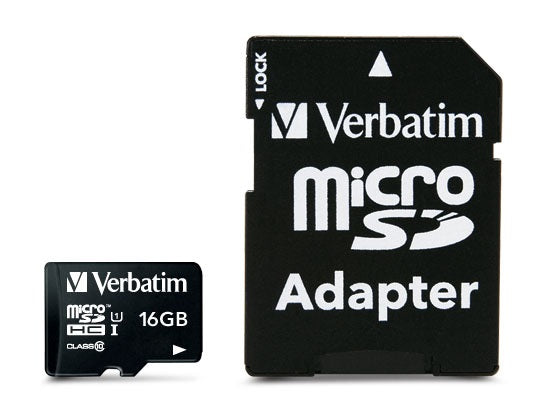 Carte mémoire Micro SD Verbatim Premium - 16Go avec adaptateur