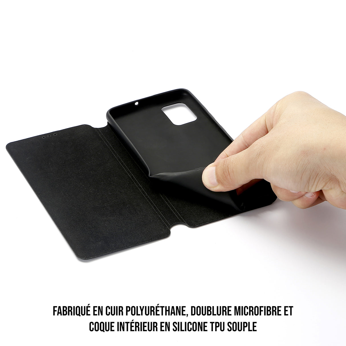 WE Etui folio CLASSIQUE SAMSUNG GALAXY S10 LITE Noir