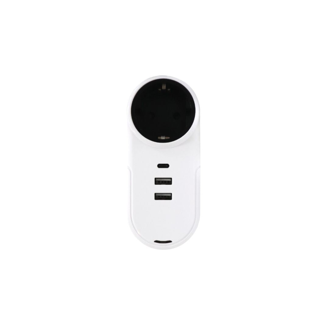 WE Chargeur secteur 2 ports USB A (12W) + 1 port USB-C (20W) - Prise de courant