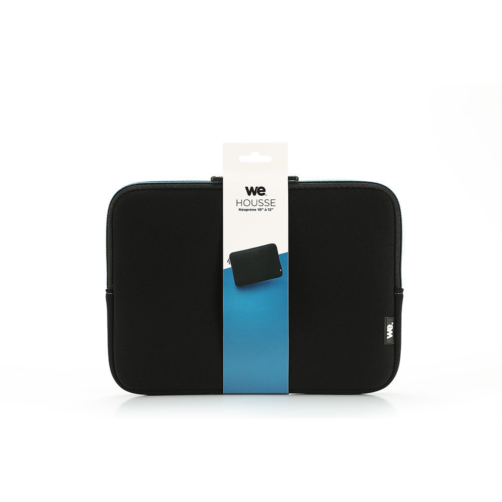 HOUSSE NEOPRENE SLEEVE 10-12 NOIRE SURPIQURE BLEU CANARD épaisseur de 4mm