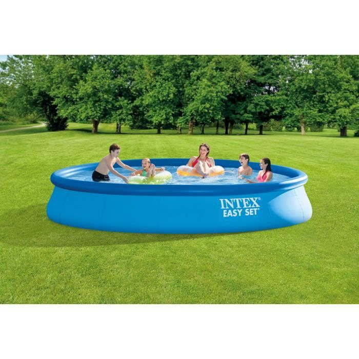 Kit Piscine hors sol autoportante INTEX - Easy Set - 457 x 84 cm - Ronde (Livrée avec une pompe et cartouche) - 28158NP
