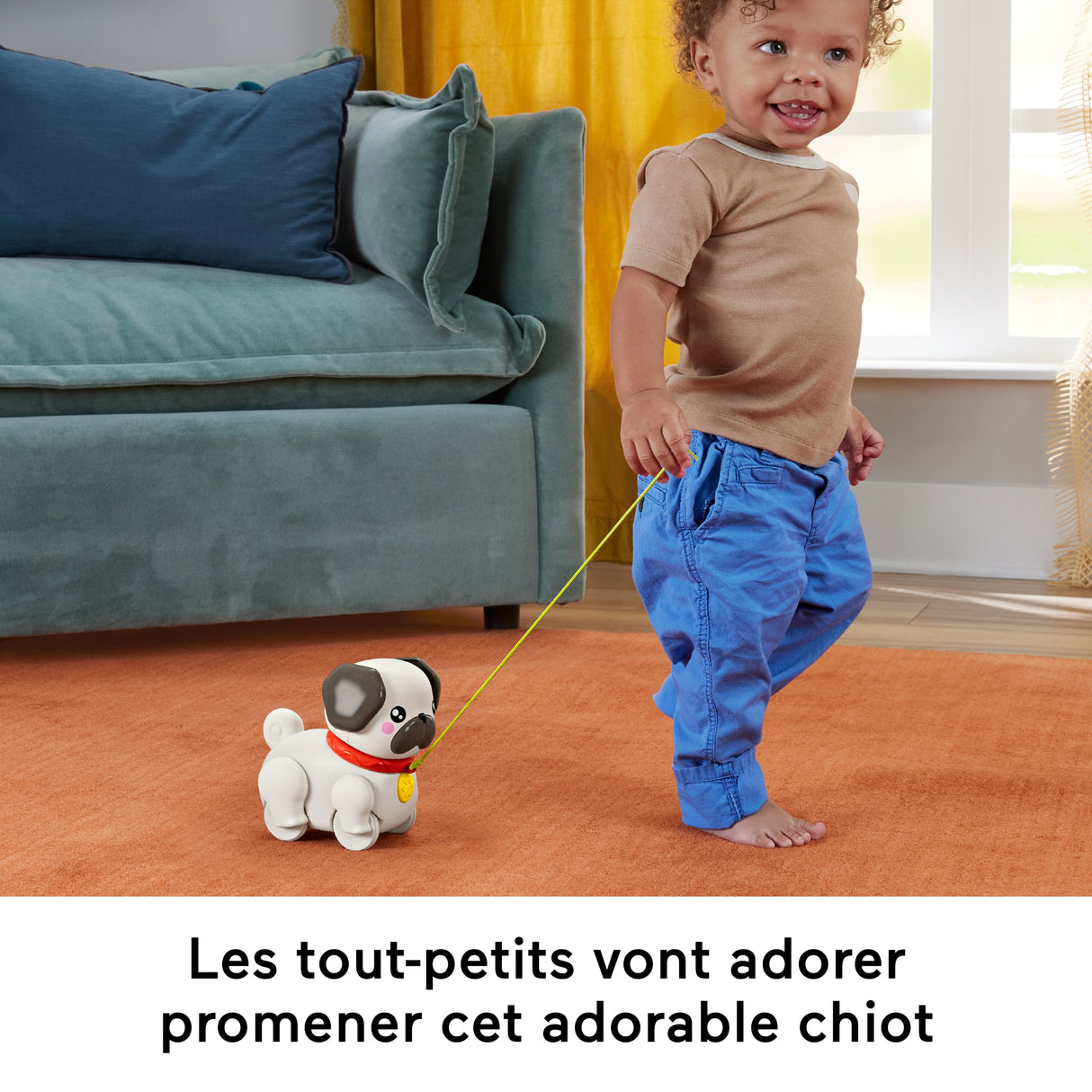 Fisher-Price Mon Carlin a promener - Jouet a tirer pour bébé - des 12 mois - HTW94