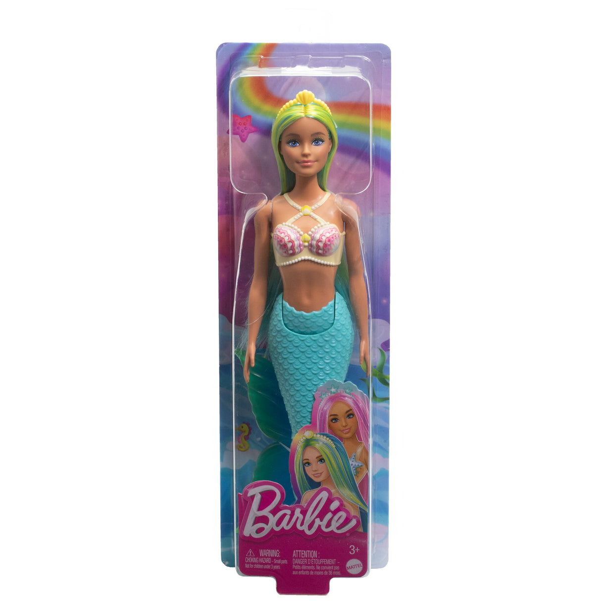 Barbie-Poupées Sirenes avec cheveux et nageoire colorés et serre-tete HRR03