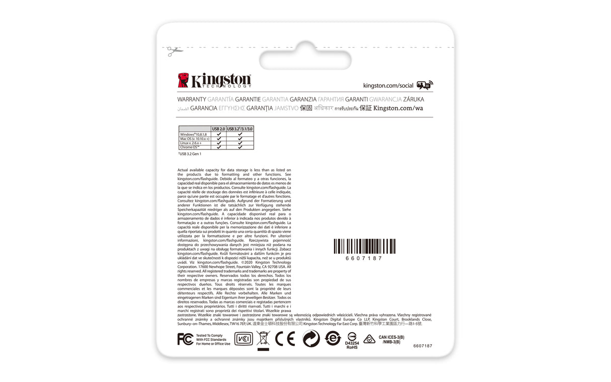 Clé USB 3.2 Kingston DataTraveler Exodia M - 128Go (Rouge/Noir)