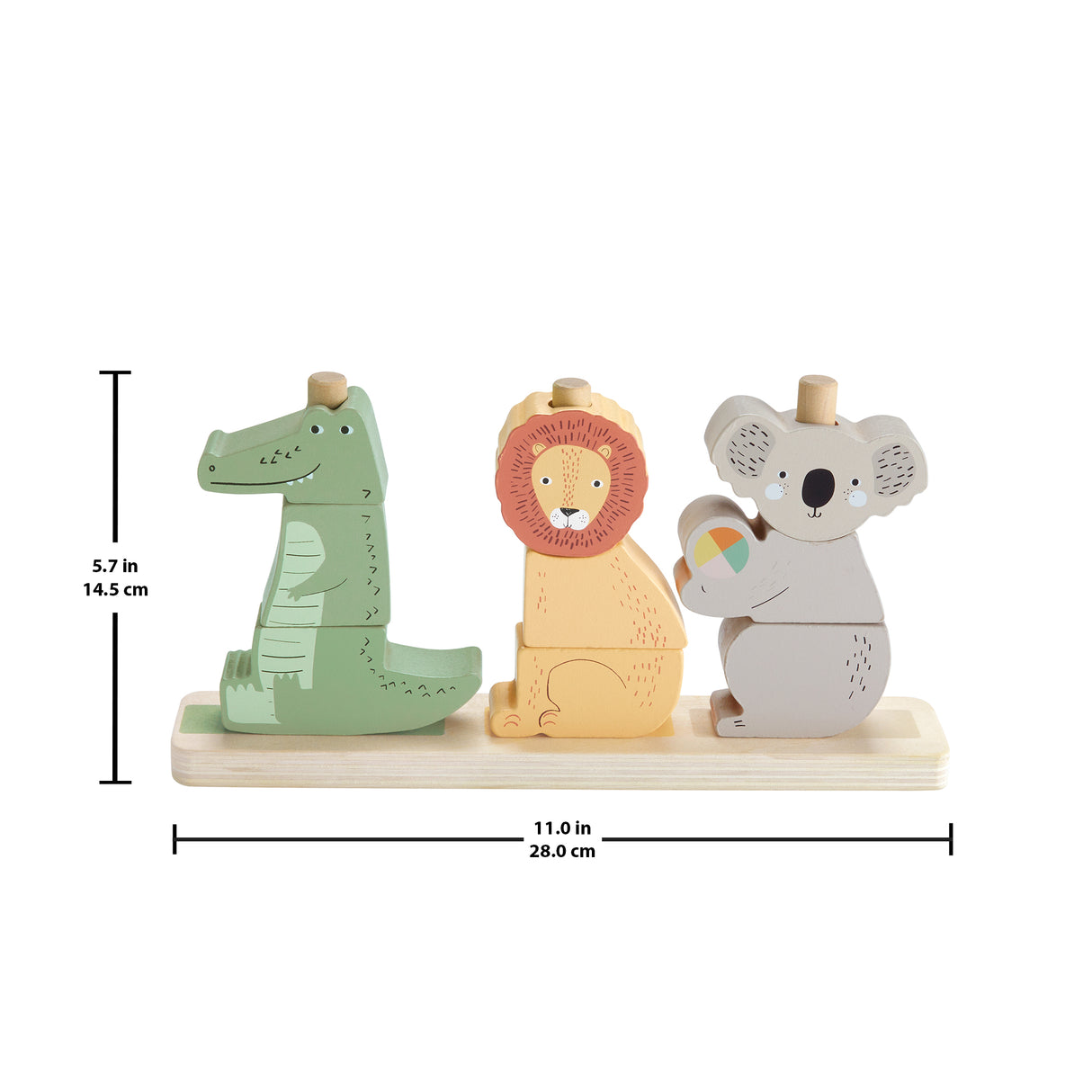 Fisher-Price-Animaux en Bois a Empiler et Trier, 10 pieces HXV04