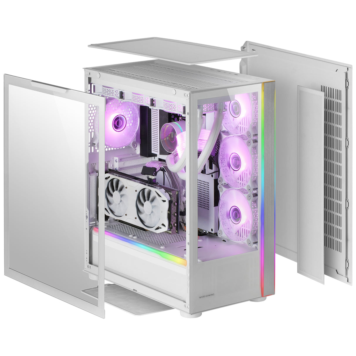 Boitier Grand Tour E-ATX Mars Gaming MC-Ult avec panneaux vitrés (Blanc)
