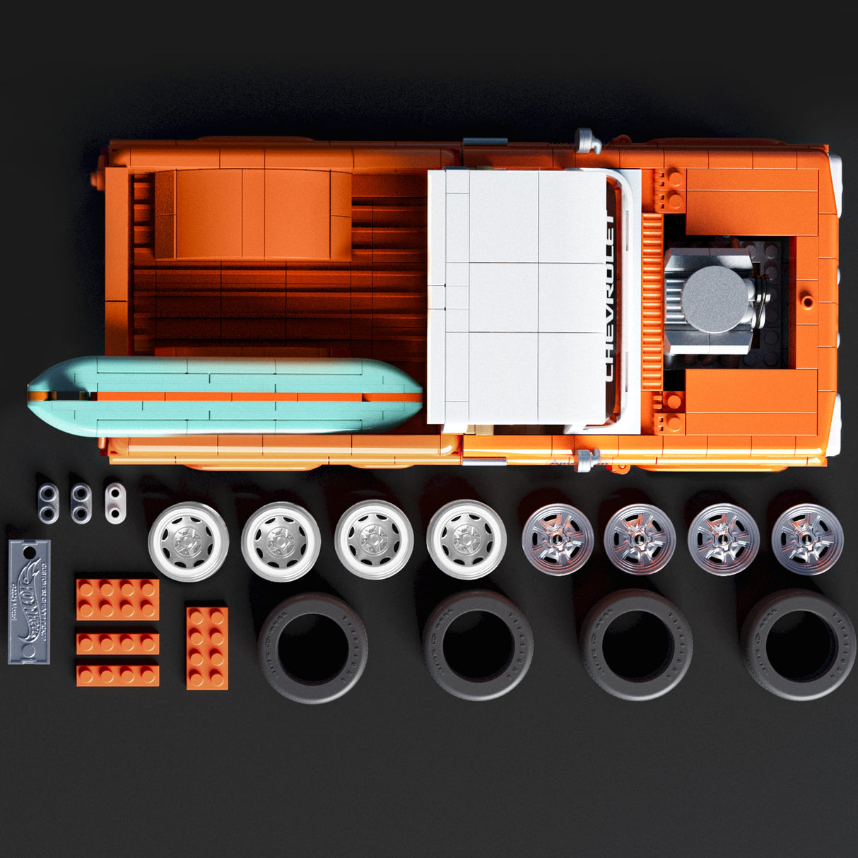 Hot Wheels - Coffret de Construction Custom Chevy Pickup 1962 Mattel Brick Shop - Mattel Brick Shop - JFT20