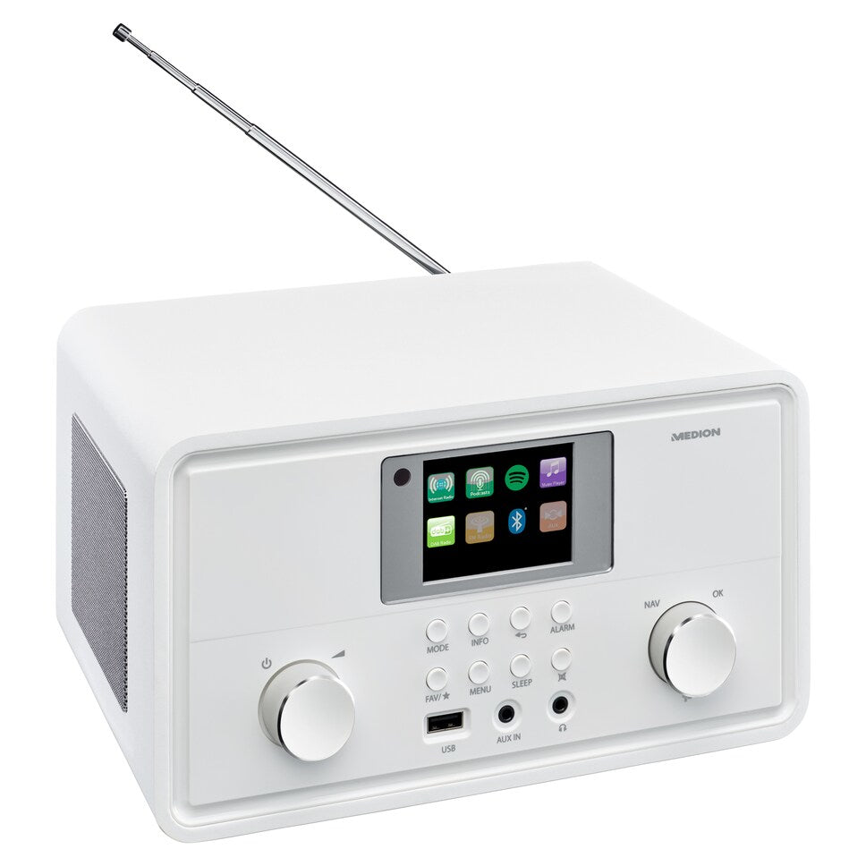 Radio Internet - MEDION - DAB - Bluetooth - 2x10W RMS - Blanc