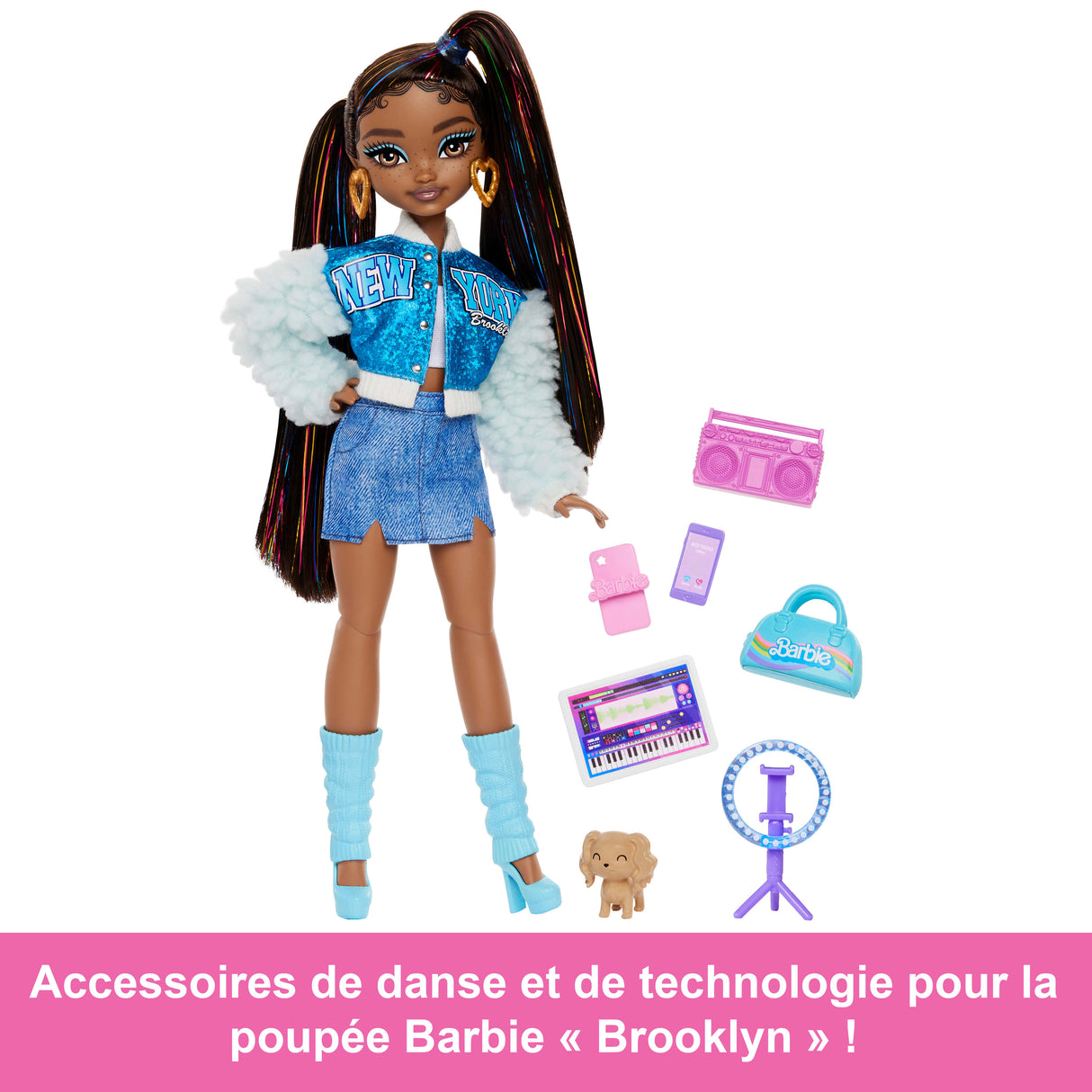 BARBIE équipe de Reve « Brooklyn »-Poupée et 8 accessoires - Barbie - HYC22