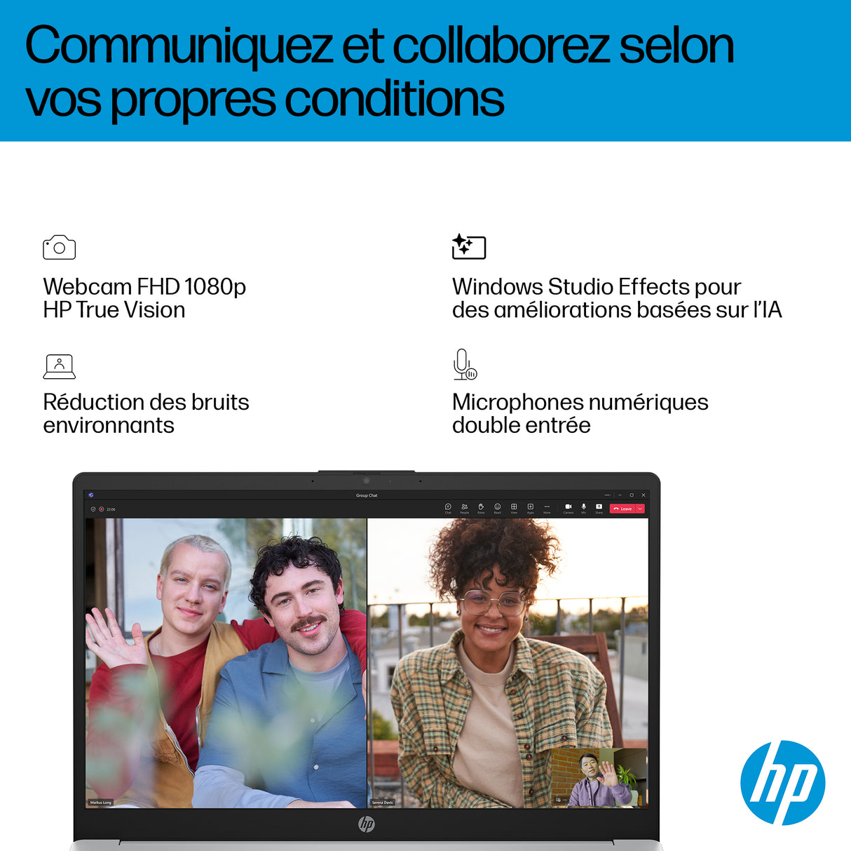 PC Portable HP Omnibook 3 15-fn0021nf - Windows 11 - 15,6 FHD IPS - Ryzen AI 5 340 - RAM 24Go - Stockage 512Go SSD - AZERTY