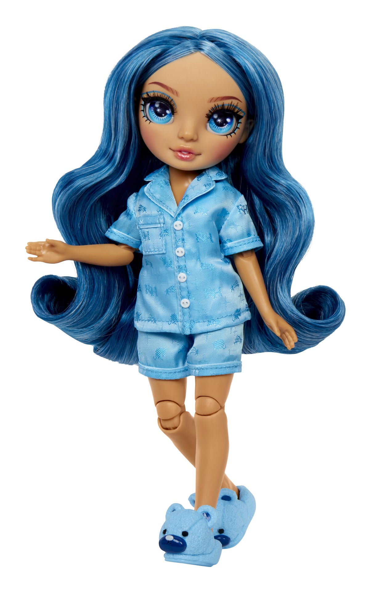 Junior High Pyjama Party - Poupée mannequin articulée 22 cm - Skyler (Bleue) - Nombreux accessoires - a partir de 4 ans