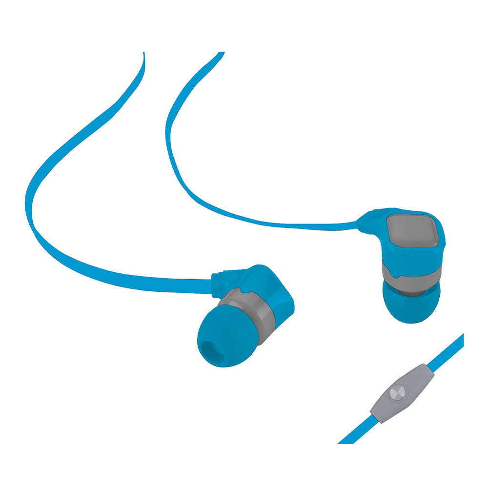 Ecouteurs avec micro 1.20m - pla Bi-couleur bleu/gris - jack 3.5mm diamètre driv