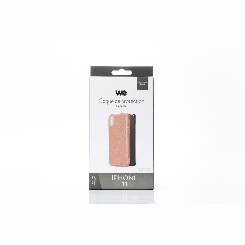 We coque de protection PAILLETTES APPLE IPHONE 11 Rose