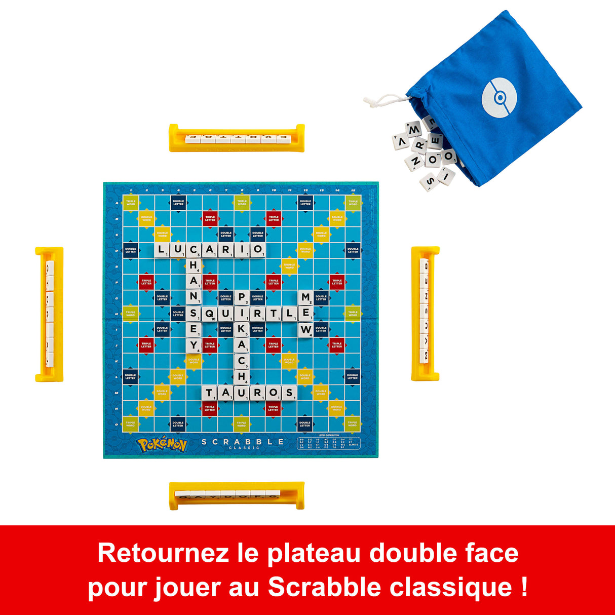 Scrabble Pokémon-Jeu de société familial avec 2 modes de jeu HXT27