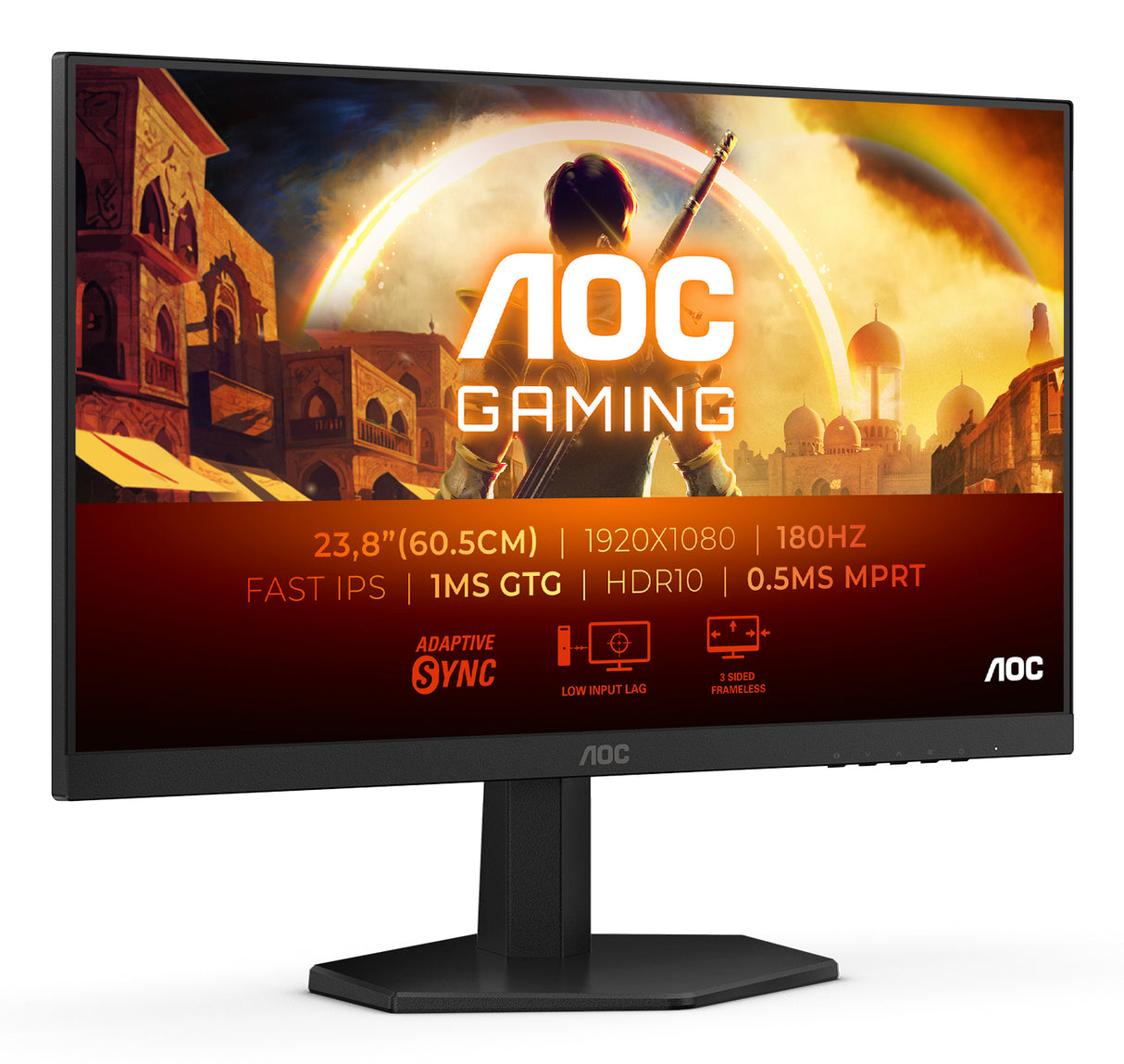 Ecran PC Gamer - AOC - 23,8'' - FHD - 180Hz - Dalle Fast IPS - 0,5 ms - 24G42E