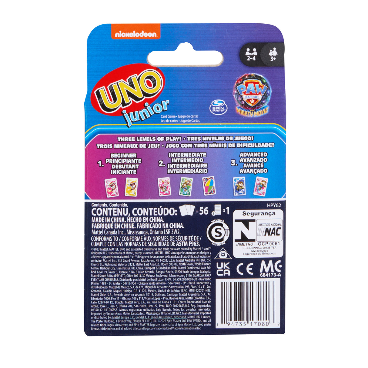 Mattel Games - Uno Junior-Pat' Patrouille : La Super Patrouille-Jeu de cartes HPY62