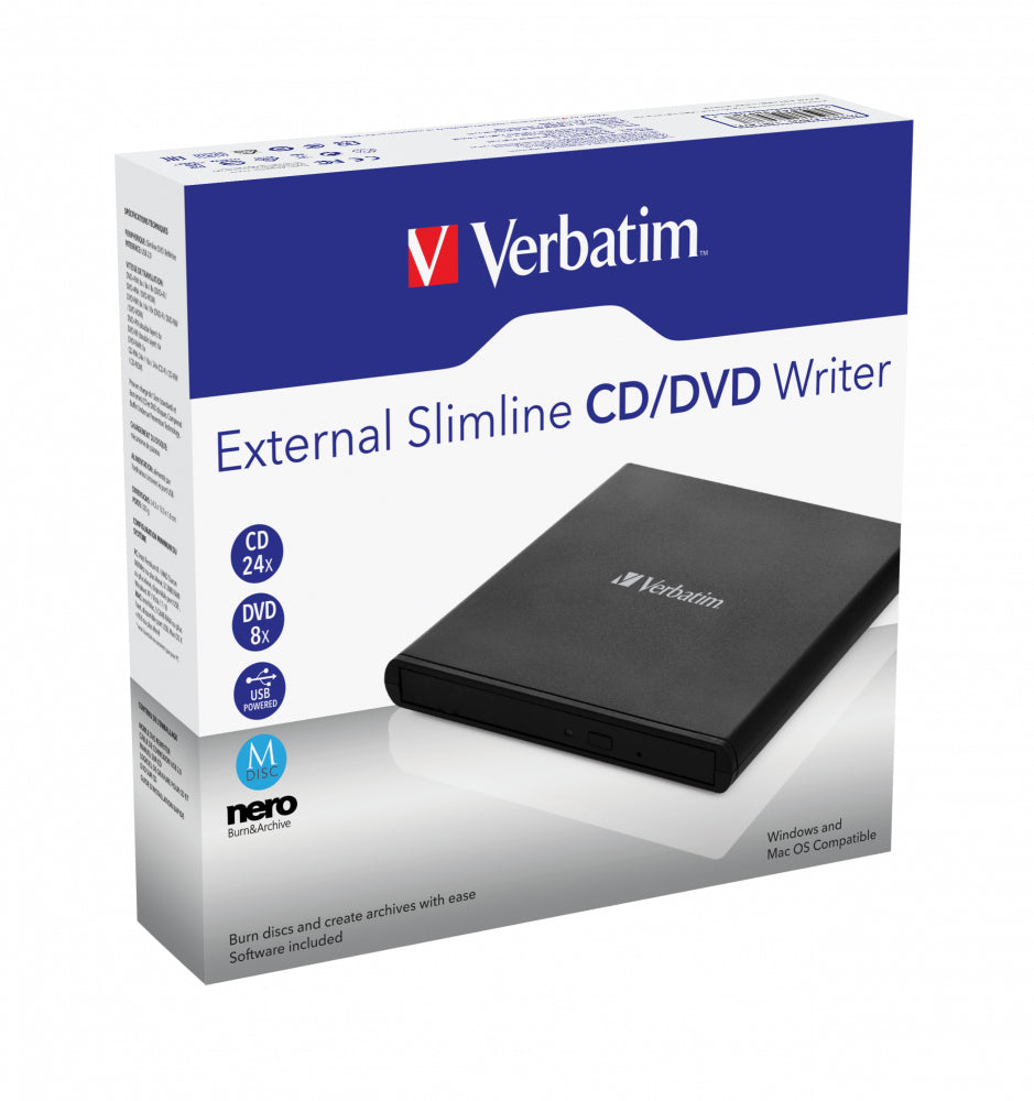 Graveur DVD externe Verbatim Slimline (Noir)