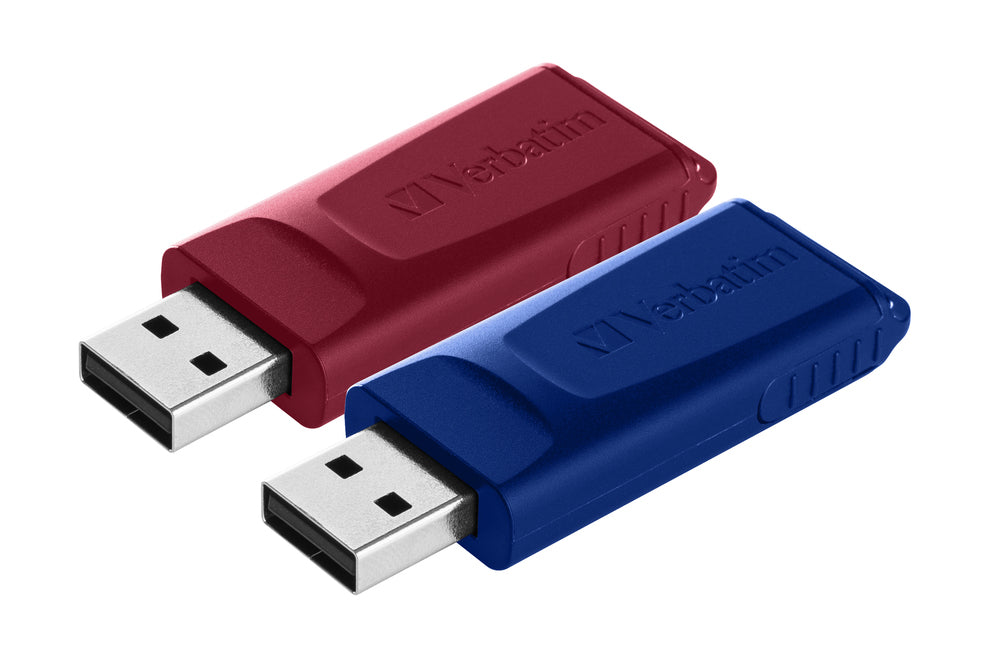 Lot de 2 Cl�s USB 2.0 Verbatim Slider - 32Go (Bleu/Rouge)