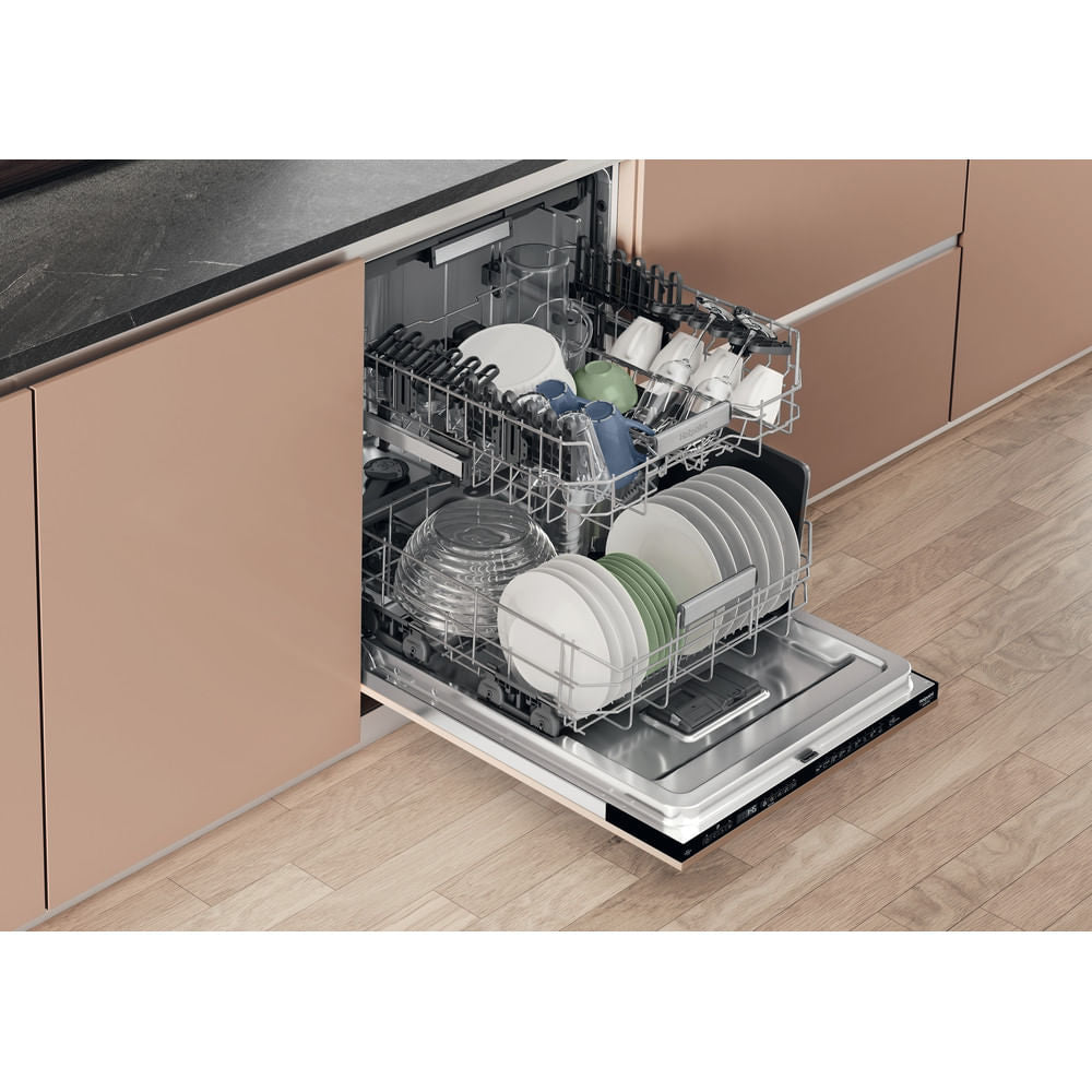 Lave-vaisselle tout encastrable HOTPOINT H7IHP40L - 15 couverts - 40 dB - Classe C - Maxi Space - tiroir a couverts