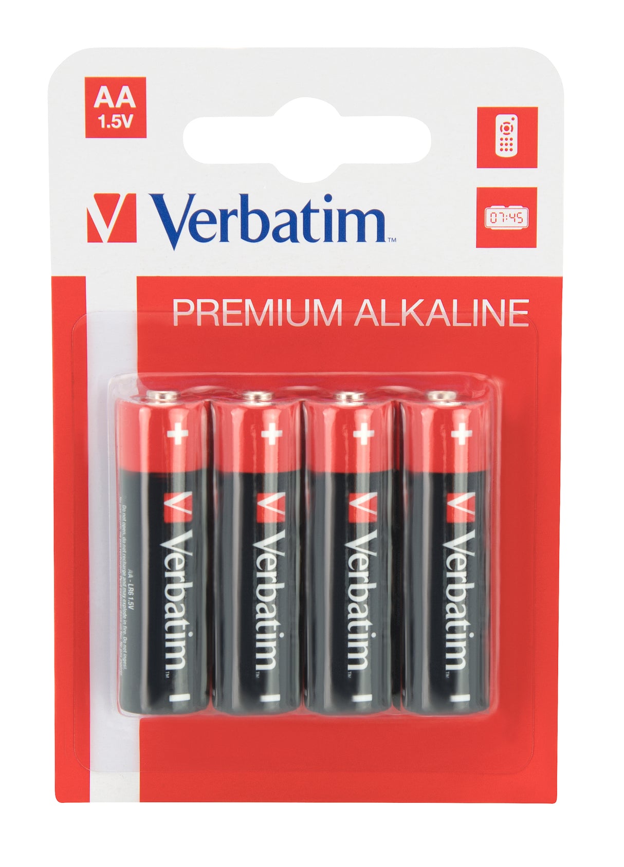 Lot de 4 piles Alcaline Verbatim Premium type AA (LR6) 1,5V