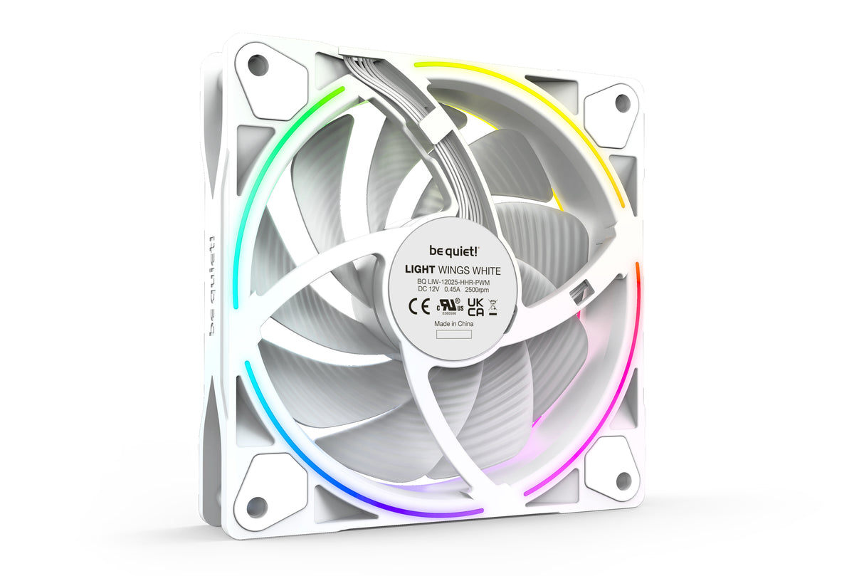 Lot de 3 Ventilateurs de boitier be quiet! Light Wings High Speed RGB - 12cm (Blanc)