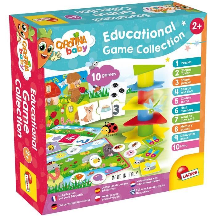 Collection de 10 jeux éducatifs - CAROTINA BABY - Tour d'équilibre, Puzzle évolutif