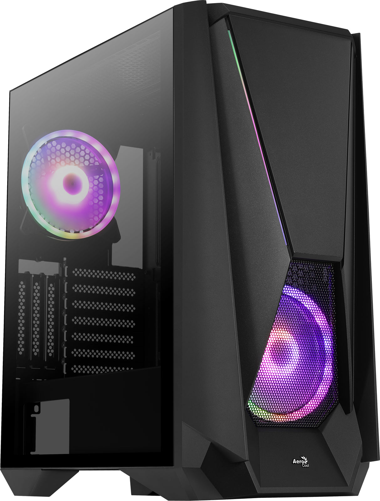 Boitier Moyen Tour E-ATX AeroCool Visor RGB avec panneau vitré (Noir)
