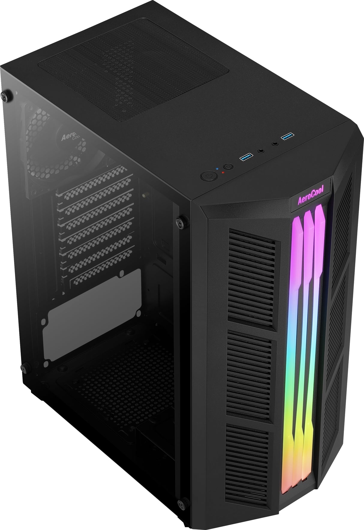 Boitier Moyen Tour ATX AeroCool Prime RGB avec panneau vitré (Noir)