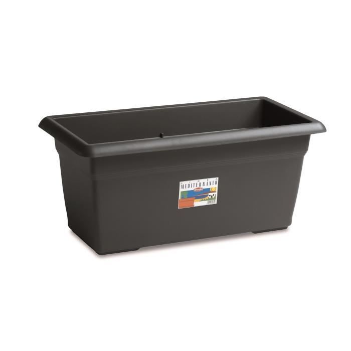 STEFANPLAST Bac a fleur/Jardiniere rectangulaire MEDITERRANEO - 110L - 100x45x40H cm - Plastique - Anthracite