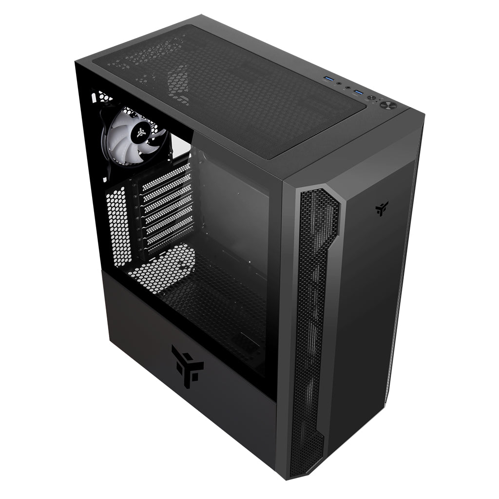 Boitier Moyen Tour ATX iTek Vertibra X210 RGB avec panneau vitré (Noir)