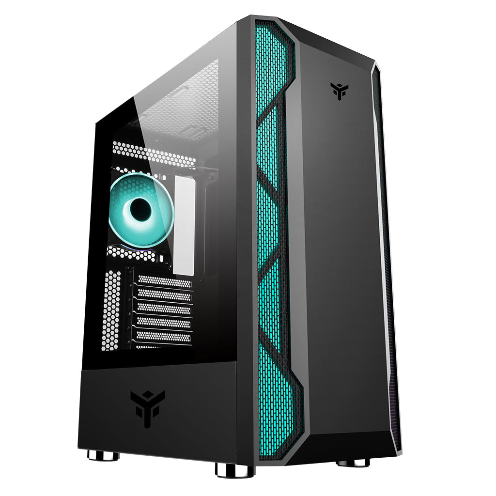 Boitier Moyen Tour ATX iTek Vertibra X210 RGB avec panneau vitré (Noir)