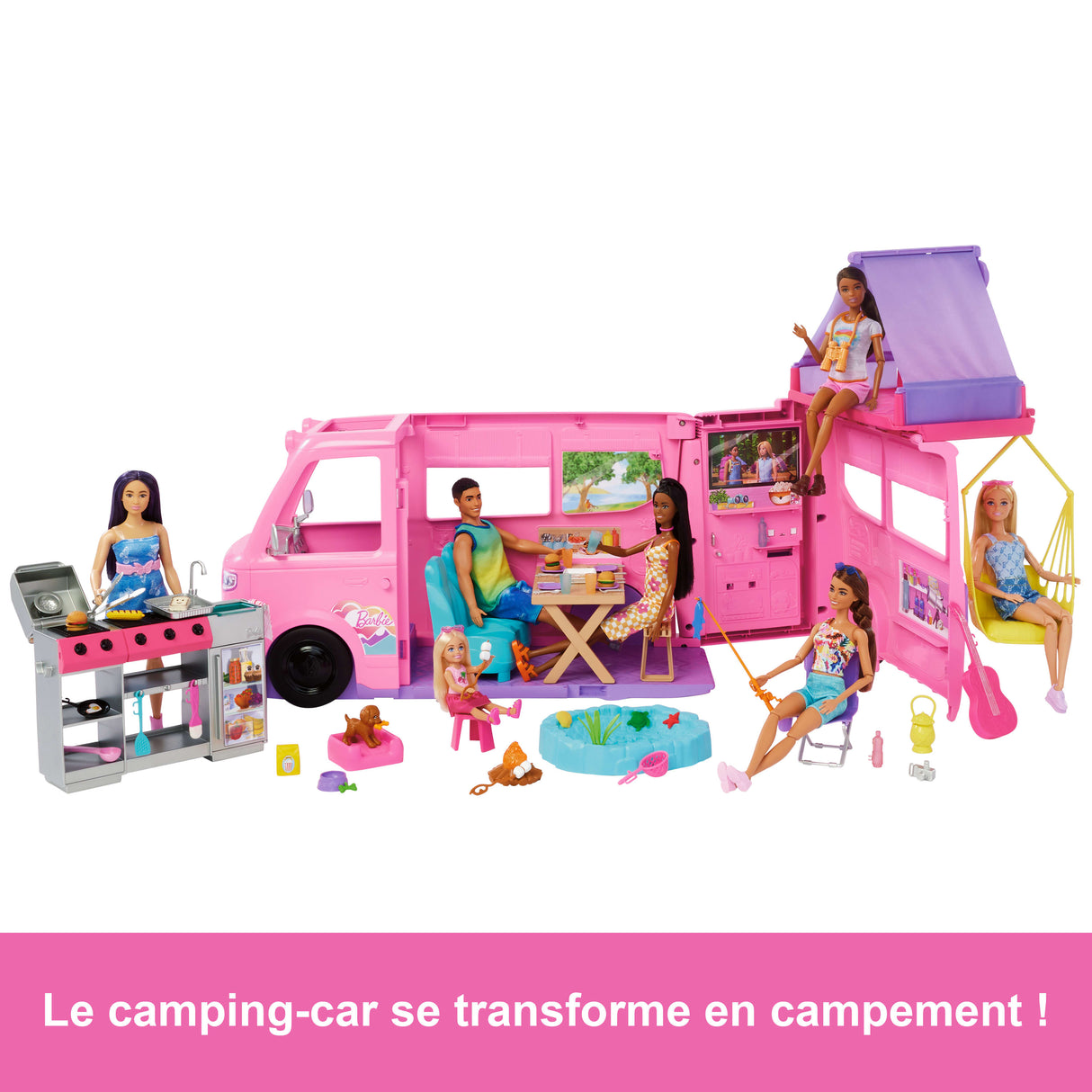 Barbie - Camping Car de Reve - plus de 60 accessoires - Barbie - HRJ78