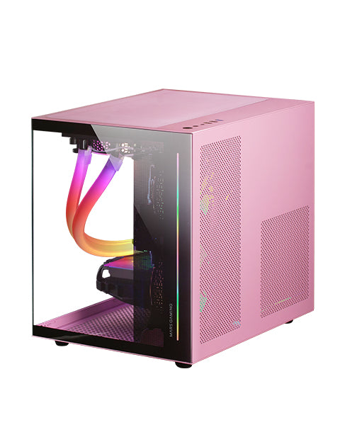 Boitier Mini Tour Micro ATX Mars Gaming MC-View avec panneaux vitrés (Rose)