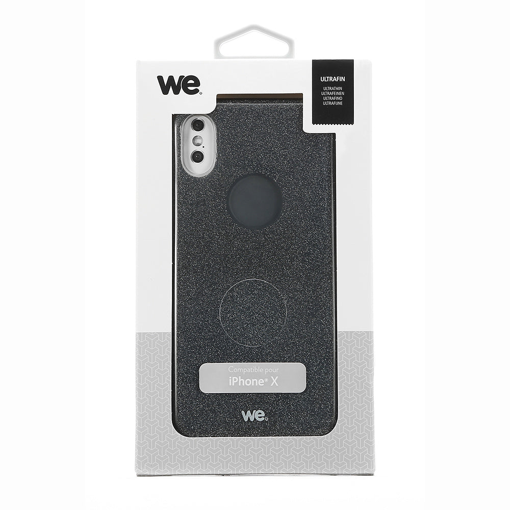 We coque de protection PAILLETTES APPLE IPHONE X Noir