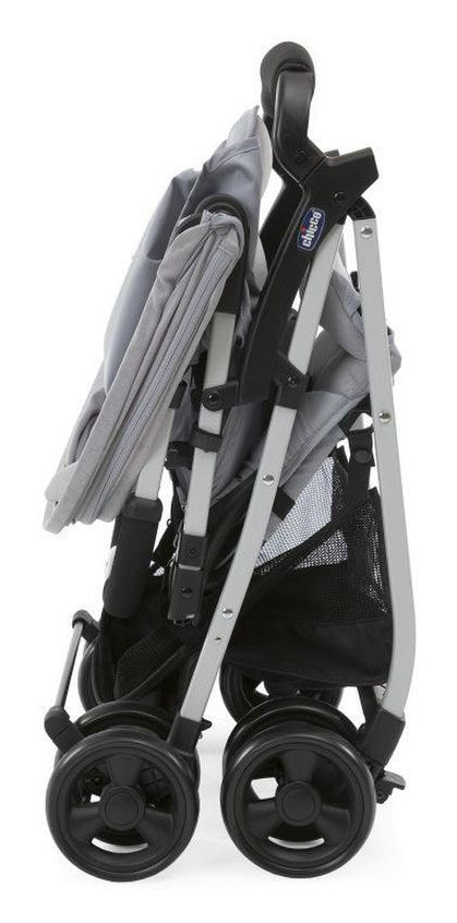 CHICCO Poussette compacte Ohlala 3 - Des la naissance - Jusqu'a 15kg - Dossier inclinable - Arceau de sécurité - Grey mist
