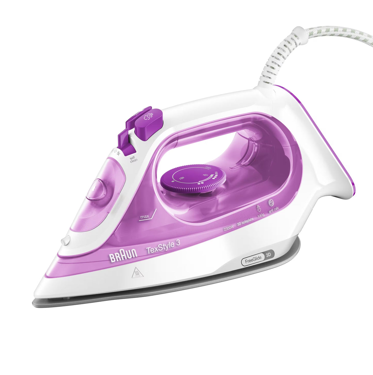 Fer vapeur BRAUN TexStyle 3 – SI3030PU – Semelle SuperCeramic – Débit vapeur 45g/min