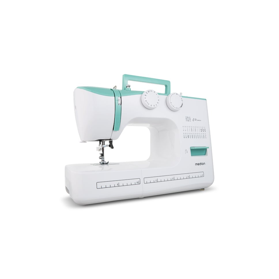Machine ŕ Coudre - MEDION - SM 60 - 62W - 24 Points + Points Doubles - 700 tr/min - LED - Turquoise