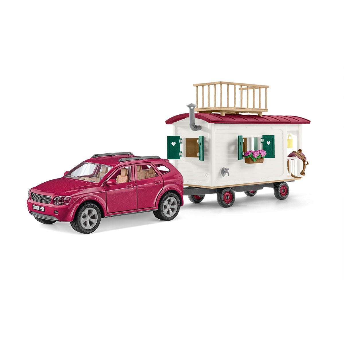 Caravane rencontres secretes, coffret schleich avec 1 cheval schleich inclus, coffret figurines pour enfants de 5 ans - schleich