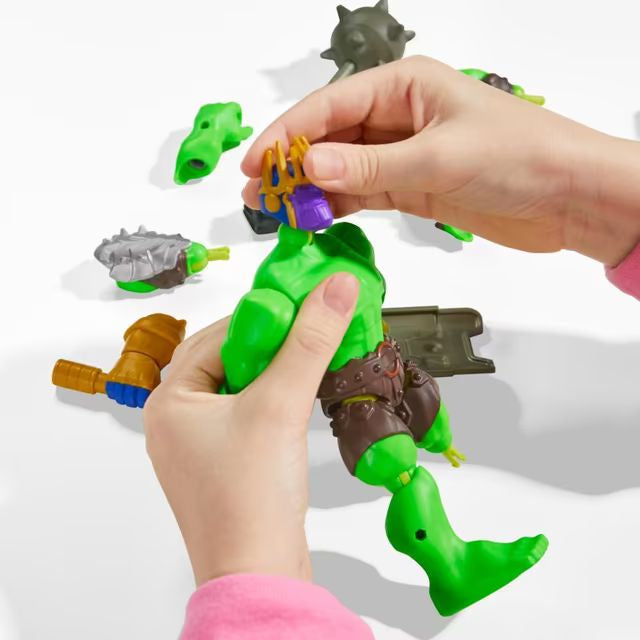 MixMashers Hulk Deluxe, figurine 12 cm personnalisable a mélanger et combiner avec accessoires, Marvel, des 4 ans