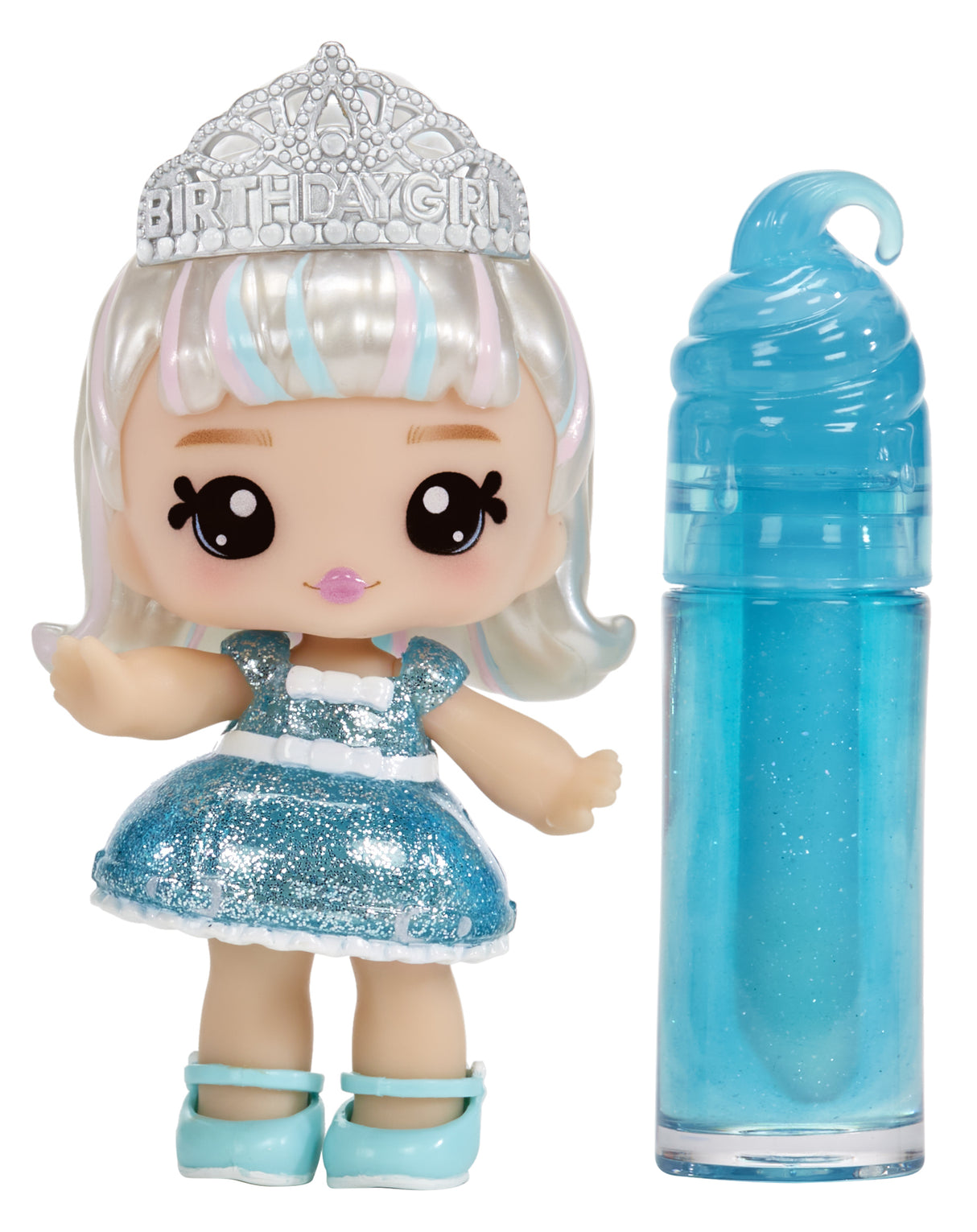Yummiland - 1 poupée 10 cm et un gloss pailleté a créer - Callie - Goűt gâteau d'anniversaire - Des 4ans