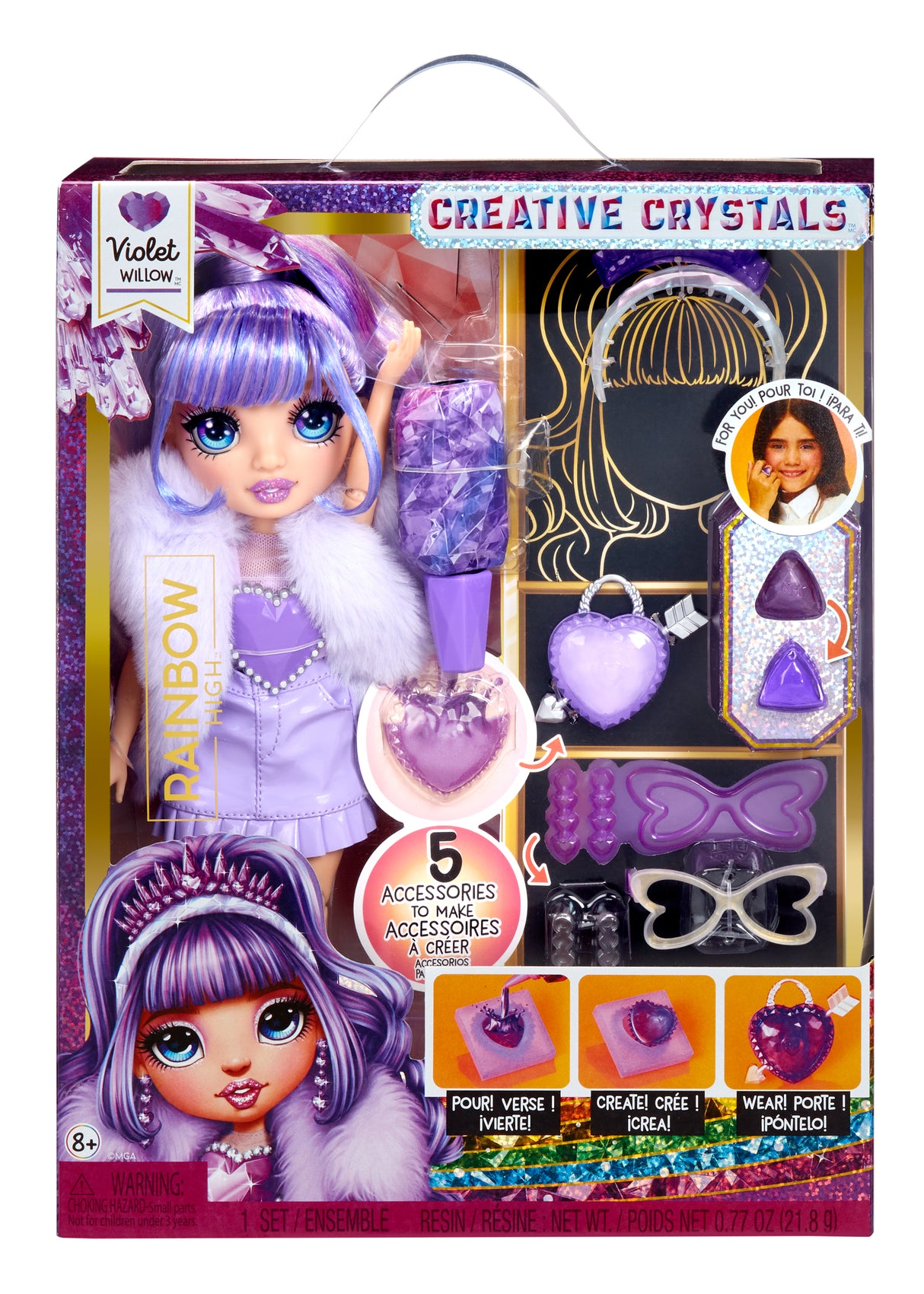 Rainbow High Cristal Poupée Mannequin 27 cm - Violet